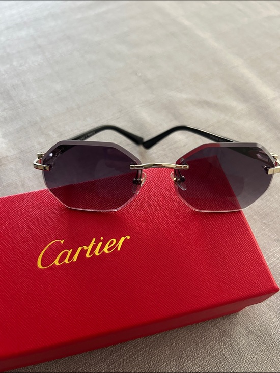 Cartier Accessories - Cartier Women's Rimless Octagon Sunglasses in Dark Gray